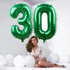 1pcs 32inch Large Dark Green Number Balloons Spring Jungle Safari Birthday Party Foil Balloon 0 1 2 3 4 5 6 7 8 9 globos Balls