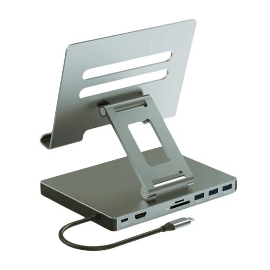 

Laptop Stand Docking Station Multiport USB 3 TF Card Slot 4K 60HZ HDMI-compatible PD Charging Gigabit Ethernet Aluminum Alloy Type-C Hub Adapter 8 in 1