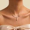 Luxurious European-Style Natural Stone & Pearl Necklace with Gold-Plated Stainless Steel Layered Design for Women