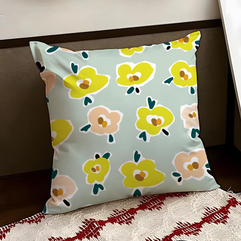 Spring and Summer Floral Cushion Cover Reversible Soft Durable Pillow Cover Home  Car MultiScene Use for Daily Comfort