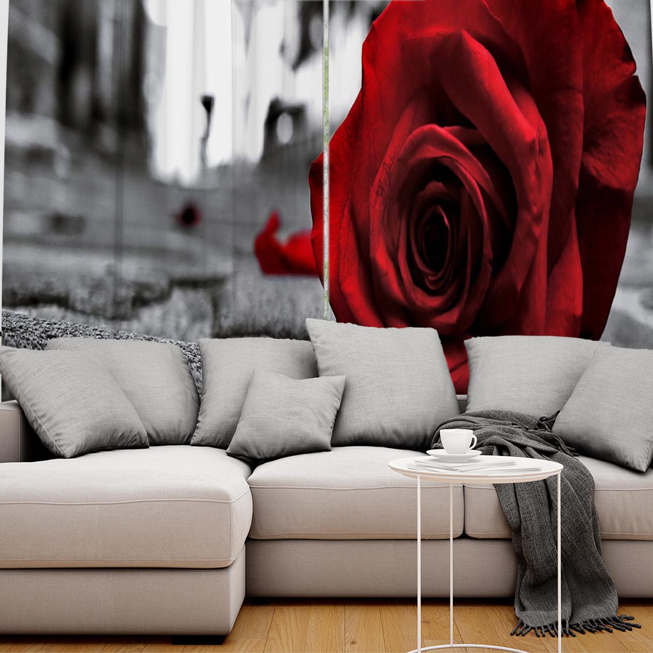 Розы Цветы Красная Дорога Город Красивые Лепестки Оконные Шторы Живописные Шторы — фото 6