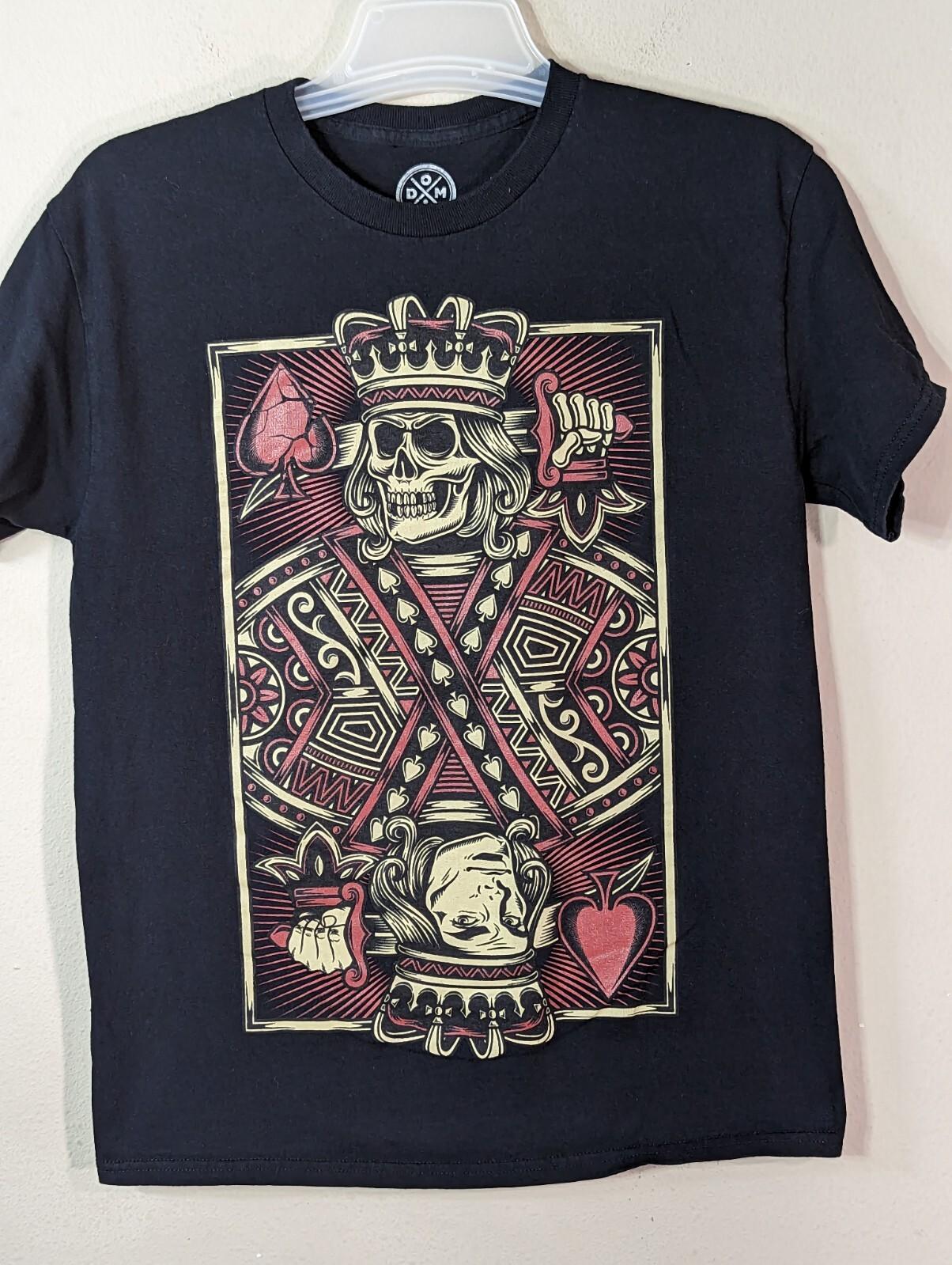 D.O.M Undead Reaper King of Spades Playing Cards Skull Black Med Graphic T-Shirt S разноцветный