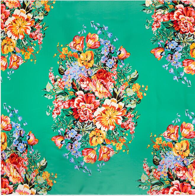 New Brand Shawl 100% Twill Silk Scarf Floral 130cm Square Scarves Print Kerchief Bandana Woman Headband Hijab Scarves Wraps