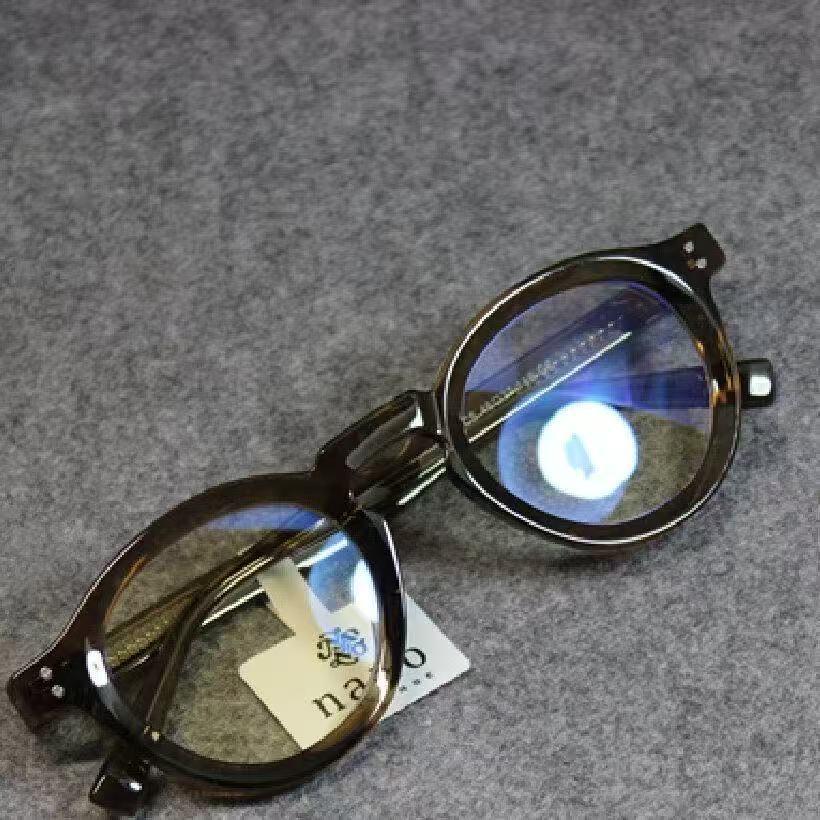 Retro Japanische Rundbrille mit Holzmaserung - Unisex-Mode mit Korrektionsoption