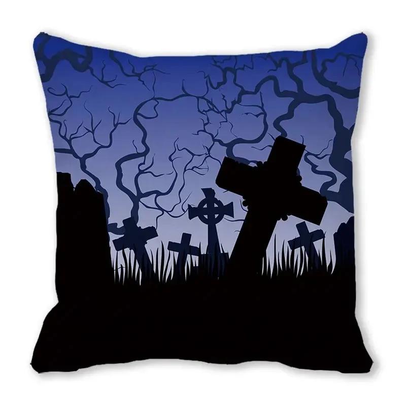 Halloween Horror Night Pattern Living Room Office Sofa Car Decorative Pillowcase