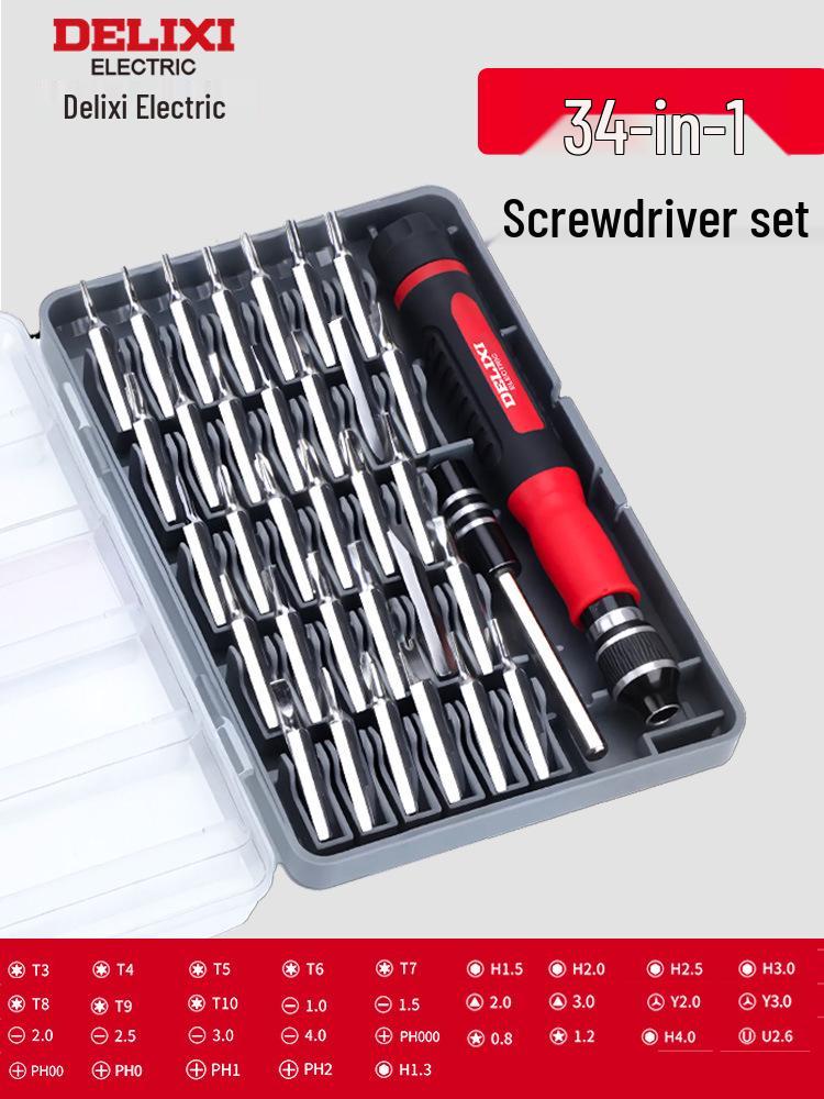 Delixi Electric Multifunktionales Schraubendreher-Set für Elektronik und Staubentfernung