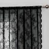 Sheer Romantic Lace Curtain Flower Window Curtains Living Room Bedroom Home Decor Screening Single Panel Polyester With Rod Pocket Washable Ready