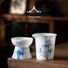 Luxury Ice Jade Porcelain Tea Separator | Handmade Anti-scalding Gongdao Cup | 2026 Ceramic Tea Strainer Set