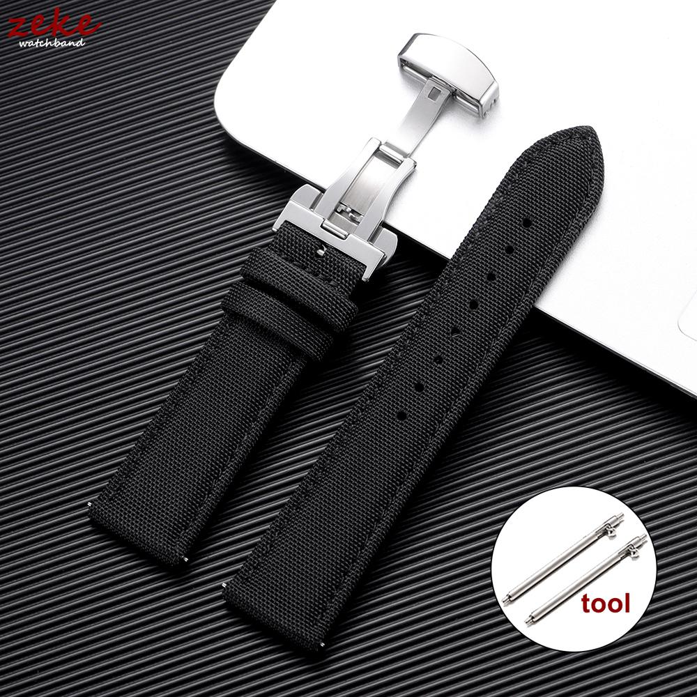 Quick Release Nylon Sailcloth Watch Strap 20mm 22mm Butterfly Buckle Band for Omega for Seiko Watchband New Smartwatch Wristband