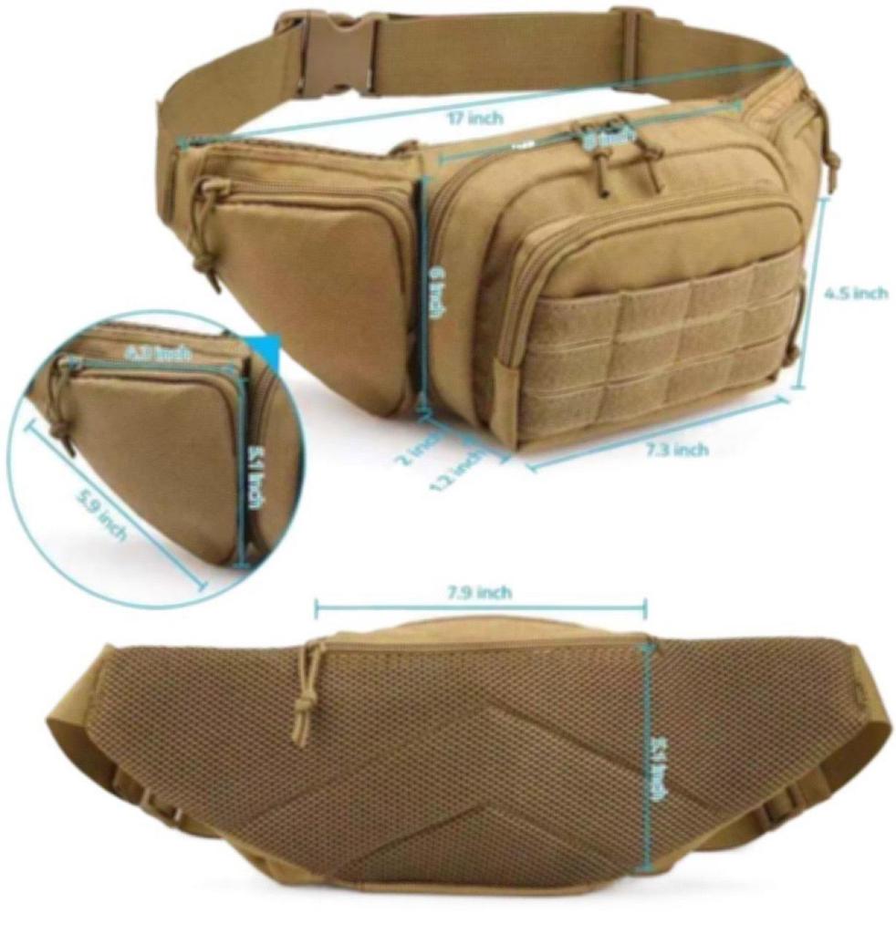 Men's Multifunctional Outdoor Tactical Waist Bag for Sports & Wilderness