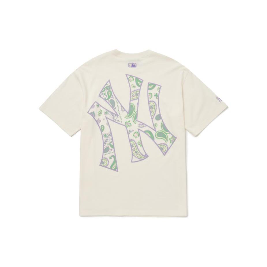 MLB T Shirt Korean Style Unisex Ecru 3ATSI0124-50CRS XL