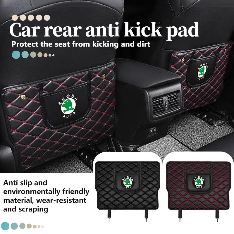 AAABR1 Car Anti-Kick Pad Seat Back Protector Cover For Skoda Octavia A5 A7 RS Fabia Superb Rapid Karoq