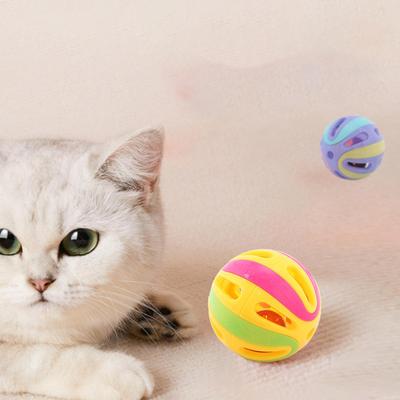 4,8 cm Kat Speelgoedbal met Belletje, Interactief Kat Spelend Belletje Speelgoed, Draagbare Holle Kat Rinkelbal speelgoed, speelgoedartikelen voor huisdierkatten