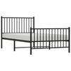Vidaxl Struttura Letto in Metallo con Testiera e Pediera, Nera, 100X190Cm