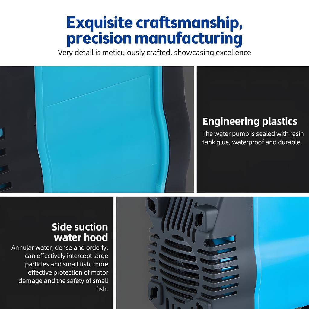 Aquarium Submersible Water Pump 1300L/H Ultra Quiet 25W Water Fountain Pump with 7.55ft High Lift