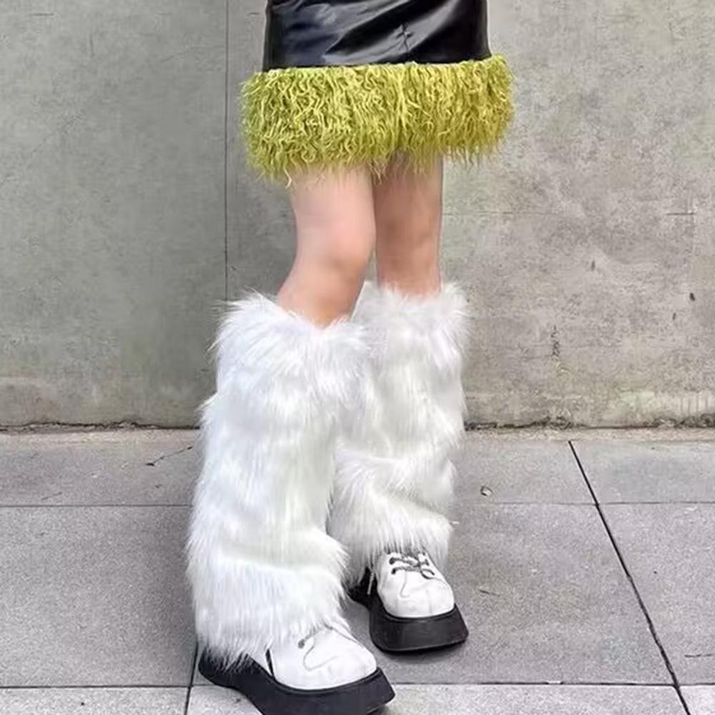 Faux Fur Foot Warmers Kawaii Girls Socks Fashion Plush Legging Sexy Women's Pile Up Socks Snow Boots Covers Thickened Leg Warmer