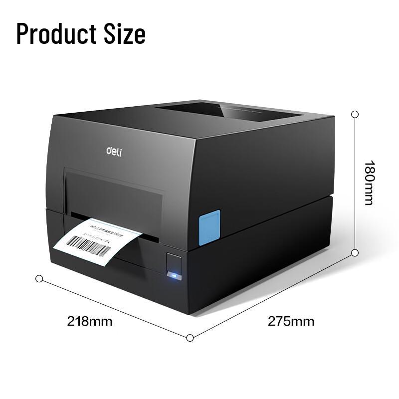 Deli GE500 Thermal Transfer Label & Receipt Printer CN Plug (adapter Included)