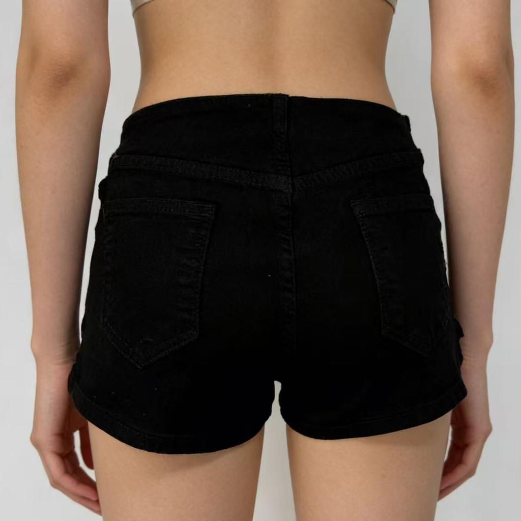 Women's Color Jeans Stretch Slim Fit Distressed Denim Shorts