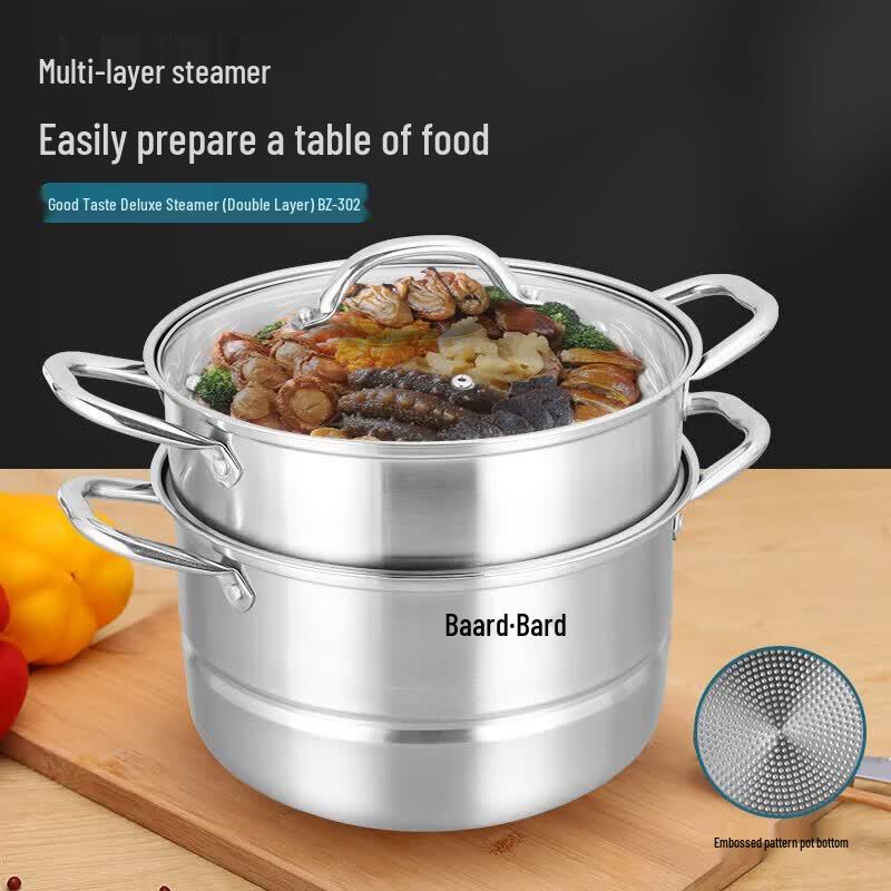 Balde 28CM Double Layer 304 Stainless Steel Steamer