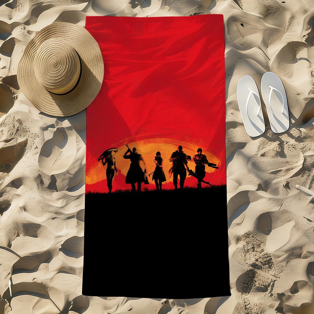 Handtuch Strandtuch Übergröße Spiel Schnell D-Dead Trocknend Handtuch Saugfähig Weich Schwimmen 2 Strandtücher rot R-Redemption für Männer Frauen