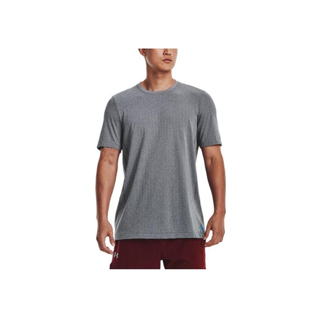 Under Armour Printed Round Neck Sports T-Shirt Men Tops Gray 1373724-012