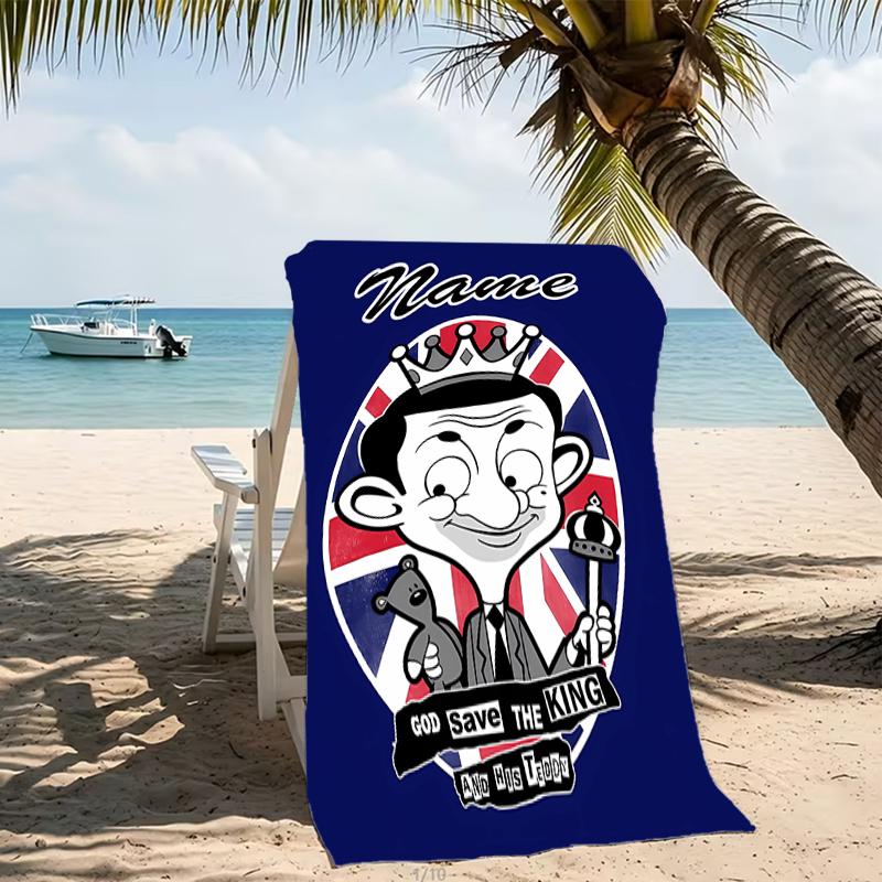 Customizable personalized beach towels Mr. Bean themed designs.Suitable for the beach, yoga, sports;ideal as beach accessories