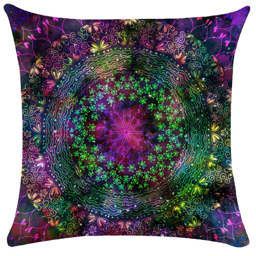 45X45CM Nordic Watercolor Mandala Ethnic Wind Starry Polyester Pillowcase Living Room Sofa Decoration Cushion
