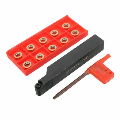 SRAPR1616H10 16mm CNC External Turning Tool Holder + 10Pcs RPMW1003MO Round Rt