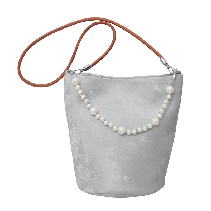 Popular fashion small bag women's new trendy fashion texture pearl handbag crossbody bucket bag