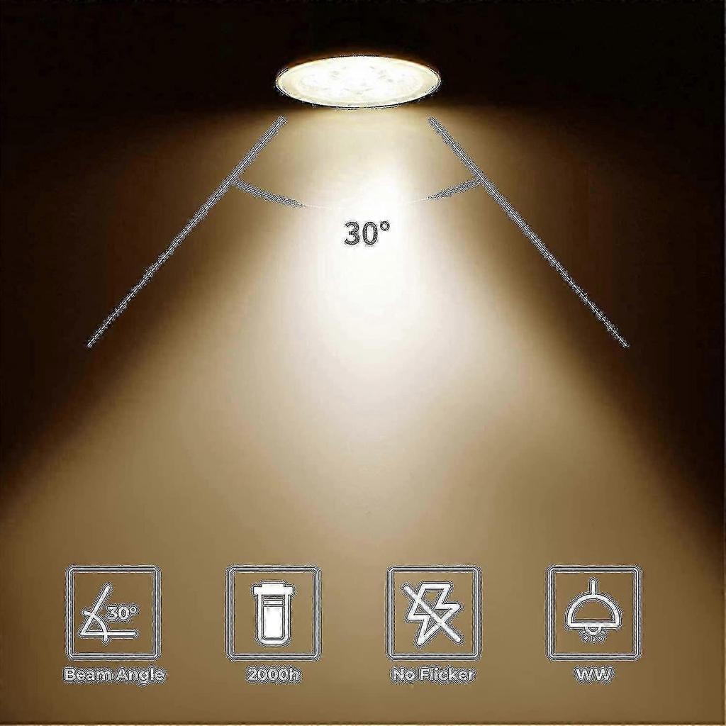 Pack Of 8 Halogen Bulbs Gu5.3 Mr16 35w 12v Dimmable - Warm White 2800k, 400 Lumens, Glass Cover