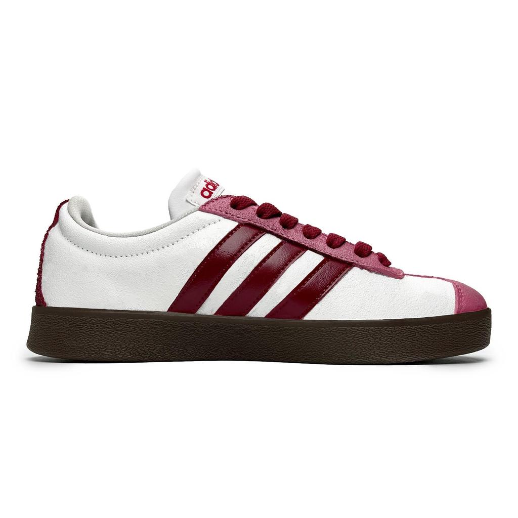 Adidas Neo Vl Court Classic Slip Resistant Abrasion Resistant Low top Skateboard Shoes Unisex Pink White HQ1802(Team285-)