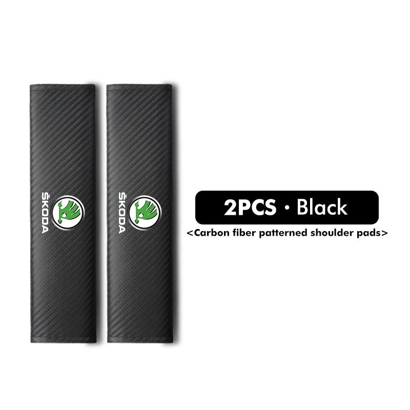 AAFO1 For Skoda 1/2PCS Carbon Fiber Car Seatbelt Shoulder Protector Cover Safety Belt Decoration Octavia A5 A7 RS Fabia Superb Rapid