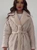 Women's Collar Tied Waistband Jacquard Thick Jacket Top
