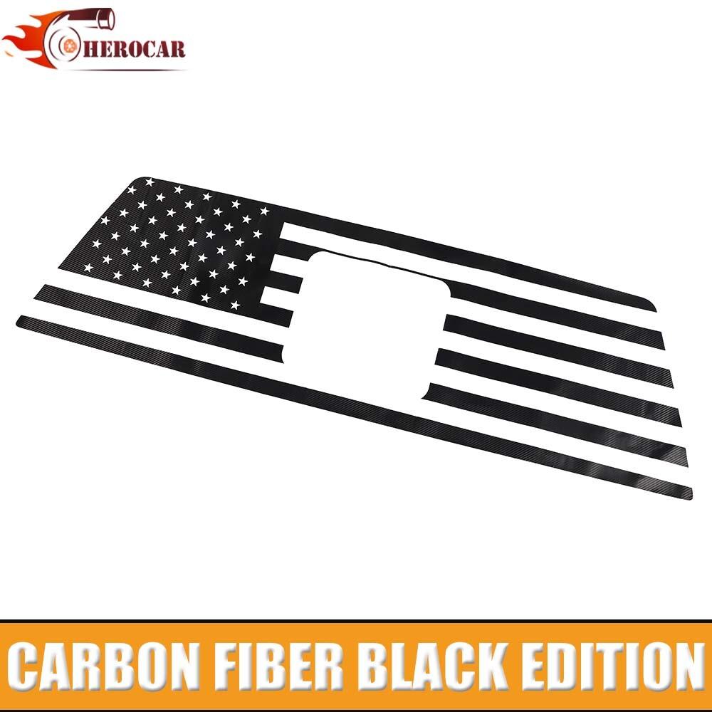 Rear Truck Window n Flag Decal Sticker for Ford F150 2015+ Carbon Fiber