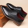 Large Size Men's Brock Carved Lace-Up British Style Business Dress Leather Shoes