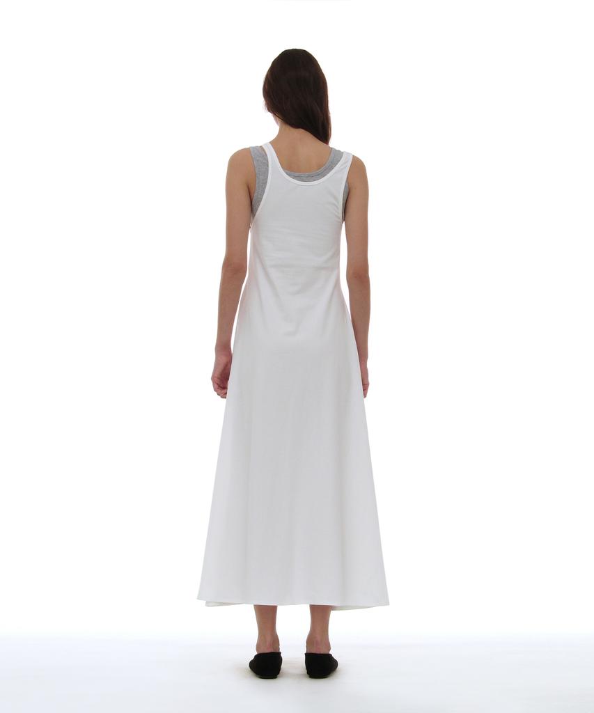 Partimento Woman Pwc Overlay Sleeveless Maxi Dress_White