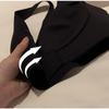 Smooth Black Wireless Bra With Front Hook Closure Deep V Cup And Soft Support