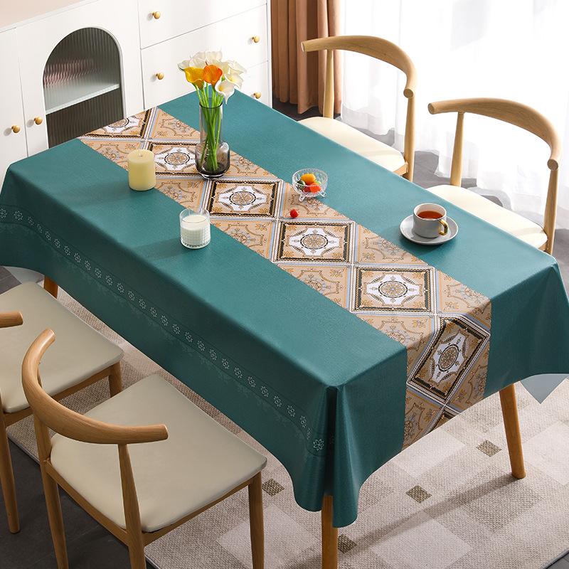 Fata de masa din PVC rezistenta la apa si la ulei Ins Tea Fata de masa rectangulara minimalista florala