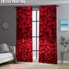 2pcs, Curtains&Drapes 2D Print Red Rose Floral Machine Washable (without Rod) Decorations For Home for Bedroom and Various Room