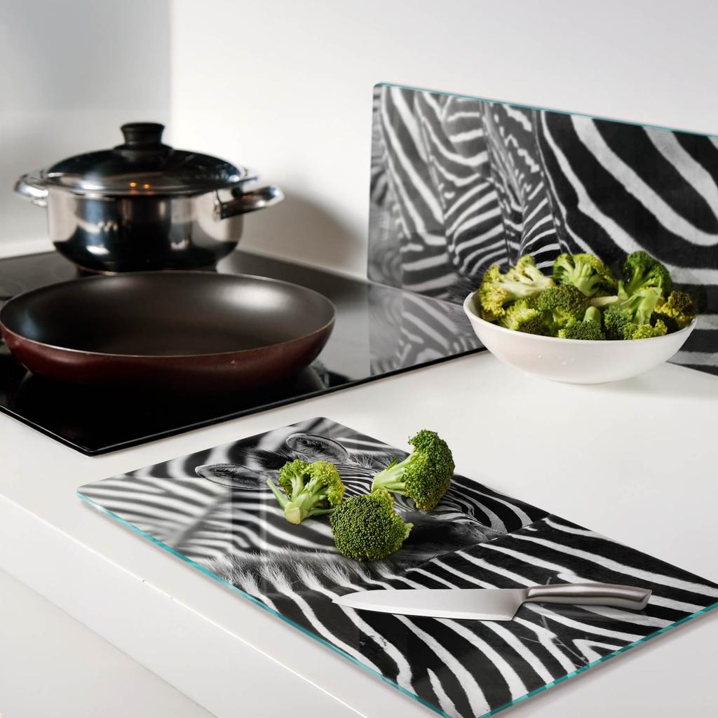 Wielofunkcyjne Dekoracyjne Deski Szklane Z Nadrukiem Zebra 2X30X52 Cm