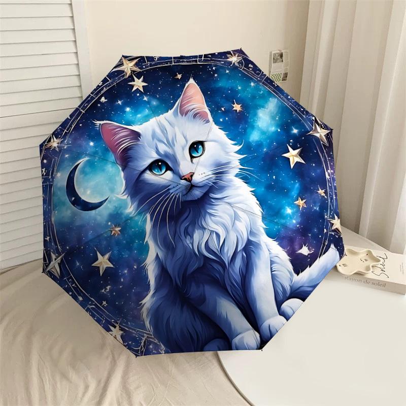1PC cat zodiac Umbrella-8-Rib Reinforced, Automatic Open, Lightweight & Durable, Cute Fashion Accessory for Outdoor-P2691