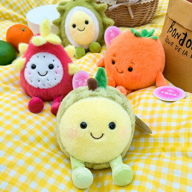 Creative Simulation Fruit Durian Mangosteen Plush Toy Cute Peach Doll Fragrance Bean Bag Children's Doll