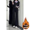 2024 Women's Plus Size High-Waist Fleece-Lined Flare Jeans: Winter Style