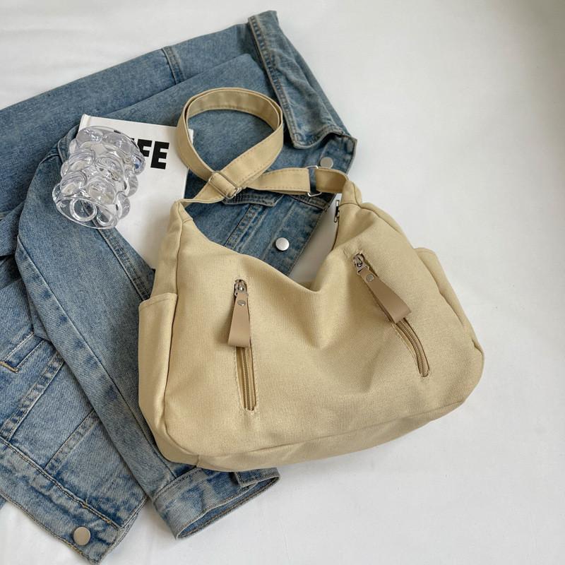 

Trendy Street Style Canvas Shoulder Bag For Women Large Capacity Handbag 2024 New хакі