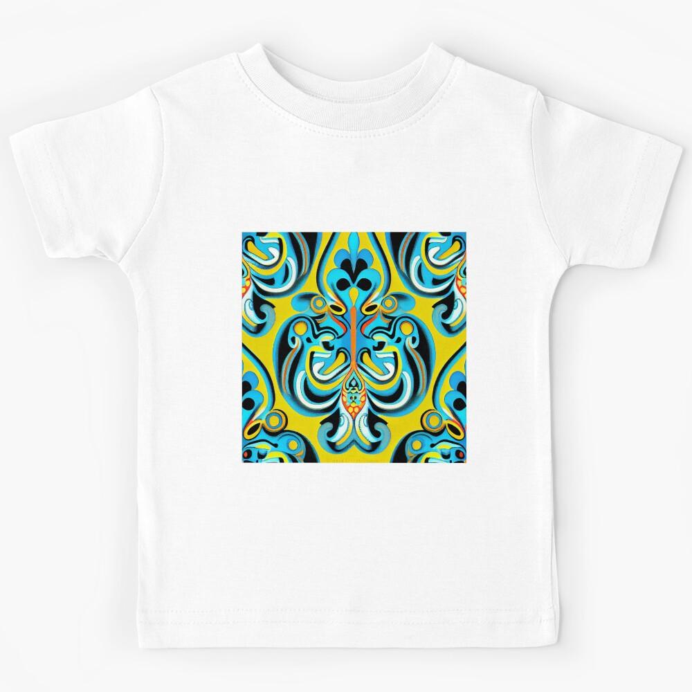 Divine Happy Abstract Surreal Hollywood Regency Pattern Digital Painting Kids T-Shirt 170