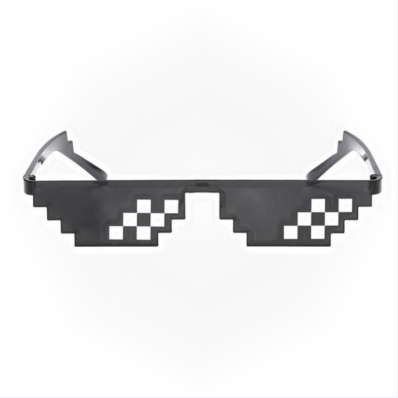 Square Glasses, Two-Dimensional Acting Artifact Sunglasses, Coded Rectangular Pixel Glasses Douyin Kuaishou