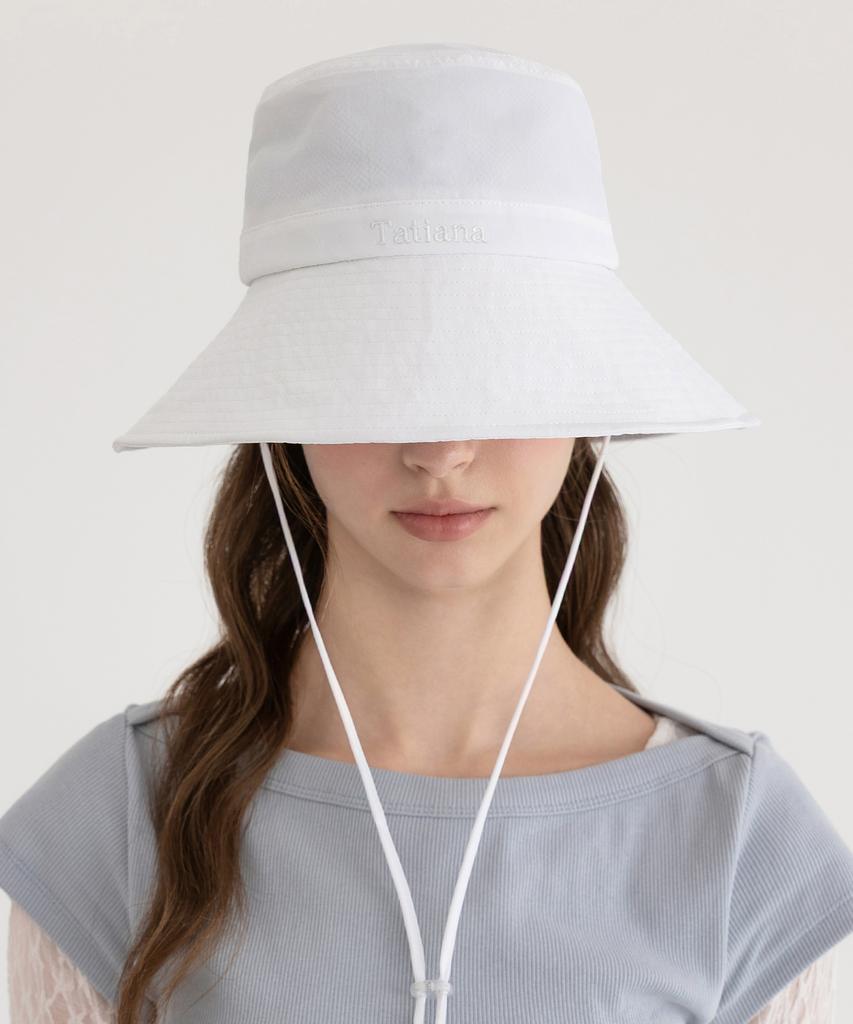 Tatiana Essential Strap Wide Bucket Hat Ht8214 White