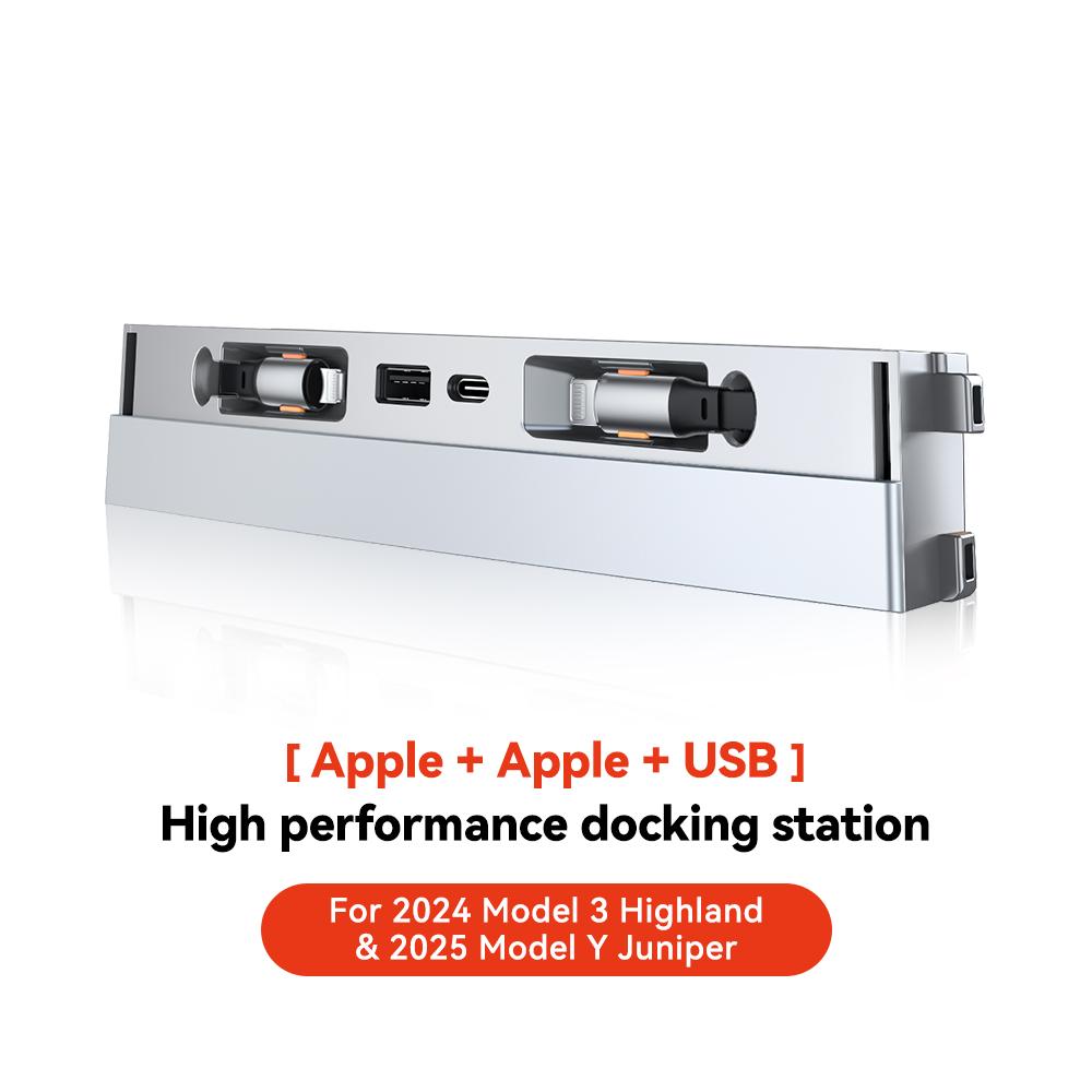 YZ For Tesla Model 3 Highland Model Y Juniper 2026 54W Quick Charger USB Shunt Hub Intelligent Docking Station Car Adapter Power