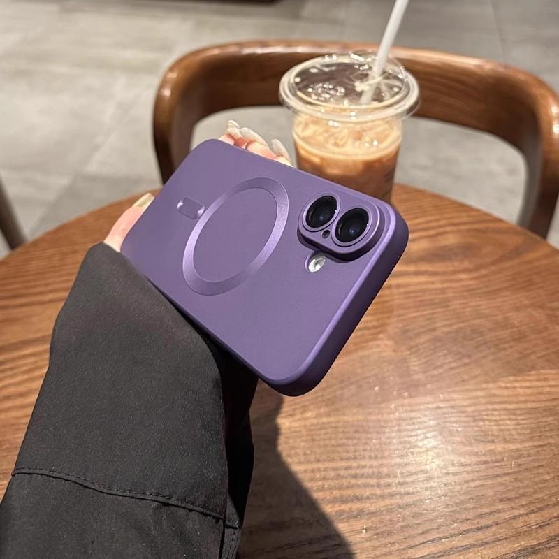 Applicable To IPhone17 Magnetic Phone Case Metal Paint Frosted Apple 16proMax Full Inclusive Anti Fall 15 Protective Case