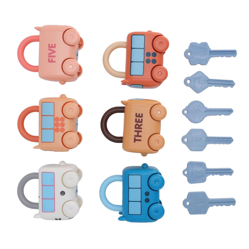 Lock and Key Car Toys Fine Motor Skills Cartoon Animal Sensory Matching Sorting Early Learning Toy W